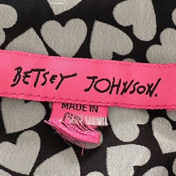 Betsey Johnson black and white heart print maxi dress women’s size L - Picture 10 of 16